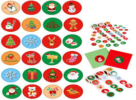 Foto van Kantoor school benodigdheden holiday stickers 500pcs christmas sticker santa claus deer decorative a
