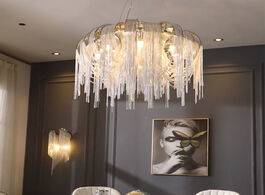 Foto van Lampen verlichting nordic new tassel chain chandelier luxury hanging light suspension luminaire chro
