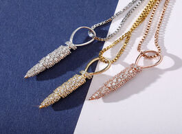 Foto van Sieraden micro pave aaa cubic zirconia s925 sterling silver bling ice out bullet pendants necklaces 