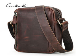 Foto van Tassen contact s new crazy horse leather messenger bag for men quality purse and crossbody bags luxu