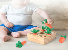 Foto van Speelgoed wooden toys carrot shape matching size cognition montessori educational toy baby set pulli
