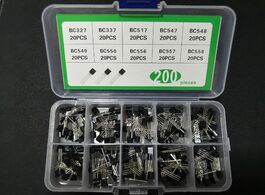 Foto van Elektronica componenten 1box 200pcs 10 values 20pcs transistor kit assort set bc327 bc337 bc517 bc54