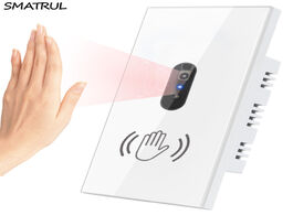 Foto van Elektrisch installatiemateriaal smatrul smart wall light infrared sensor switch no need to touch gla