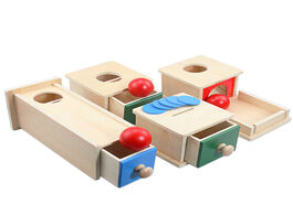 Foto van Speelgoed toddler wood montessori match permanent ball box round rectangular coin toys for children 