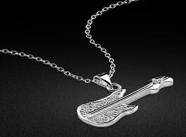 Foto van Sieraden fashion guitar pendant necklace 100 925 sterling silver personality women choker jewelry mu