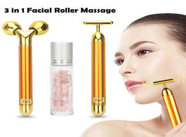 Foto van Schoonheid gezondheid 3 in 1 roller massager facial beauty bar 24k golden vibrating full body massag