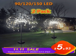 Foto van Lampen verlichting outdoor solar powered lamp sunlight grass fireworks lights 90 120 150 led landsca