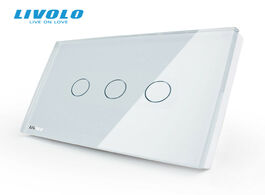 Foto van Elektrisch installatiemateriaal livolo us standard wall touch screen control switch 3 gang 1way ac 1