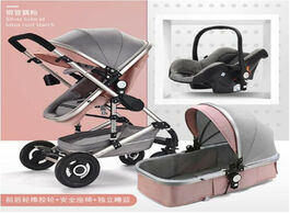 Foto van Baby peuter benodigdheden pink and gray stroller 2 in 3 1 high landscape strollers eco leather shock