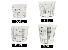 Foto van Huis inrichting 5pcs disposable graduated clear plastic paint mixing cups calibrated ratios measuing
