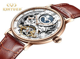 Foto van Horloge kinyued skeleton watches mechanical automatic watch men tourbillon sport clock casual busine
