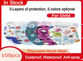 Foto van Schoonheid gezondheid disposable cartoon children mask protection mouth face 3ply filter earloop bre