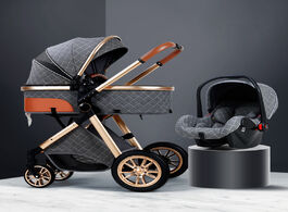 Foto van Baby peuter benodigdheden 3 in 1 stroller luxury high landscape pram portable pushchair kinderwagen 