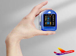 Foto van Schoonheid gezondheid finger pulse fingertip oled oximeter spo2 pr pi rr blood oxygen with respirato