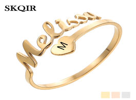 Foto van Sieraden customized love heart rings for women men personlized custom name engraved initial word nam