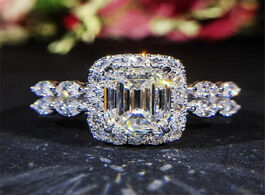 Foto van Sieraden sparking 2ct lab diamond ring 925 sterling silver engagement wedding band rings for women b