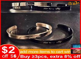 Foto van Sieraden vnox free engraving custom basic bangles for women men simple stainless steel couple cuff b