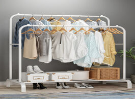 Foto van Meubels simple clothes hanger household floor hanging bag rack bedroom folding lifting drying pole