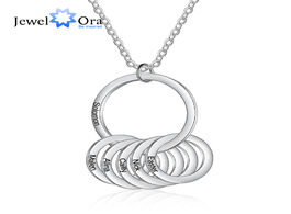 Foto van Sieraden jewelora personalized name engraving necklaces for women stainless steel 3 6 circles pendan