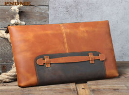 Foto van Tassen pndme retro genuine leather large capacity men s clutch bag simple designer natural real cowh