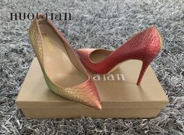 Foto van Schoenen new fashion woman shoes snake printing party wedding big size 35 42 sexy pointed toe female