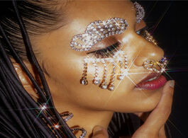 Foto van Sieraden 2020 ins fashion 2 pcs luxury bling crystal rhinestone tassel face chain jewelry for women 