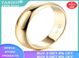 Foto van Sieraden yanhui simple design couple round rings 18k white yellow rose gold fashion wedding bands je