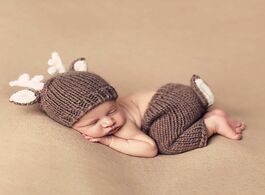 Foto van Baby peuter benodigdheden 2pcs set newborn clothing accessories girl boy cartoon deer hat pant infan