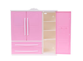 Foto van Speelgoed 2020 new three door pink modern wardrobe for barbie furniture clothes accessories with dre