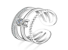 Foto van Sieraden hot adjustable 925 sterling silver rings for women jewelry multi layer mosaic cz zircon res