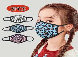 Foto van Beveiliging en bescherming 3pcs children leopard printed masks reusable mouth caps washable face mas