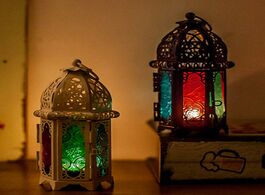 Foto van Lampen verlichting moroccan style retro candle lantern candlestick hanging lamp courtyard bedroom ho