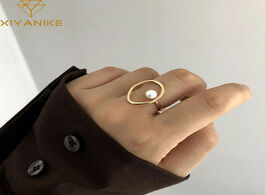 Foto van Sieraden xiyanike 925 sterling silver vintage pearl rings for elegant women creative geometric party