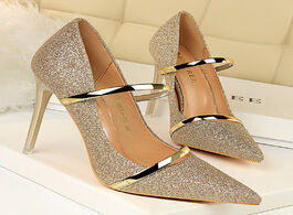 Foto van Schoenen bigtree shoes new wedding women pumps sequin high heels office lady stiletto female heel
