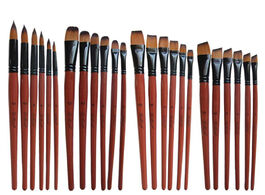 Foto van Huis inrichting 6pcs set paint brush watercolor oil painting nylon hair craft brown acrylic brushes 