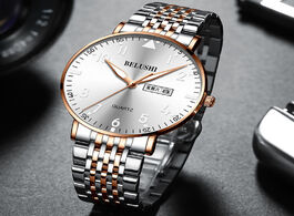 Foto van Horloge belushi fashion luxury men watch stainless steel waterproof date quartz wristwatch top busin