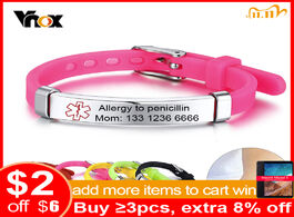 Foto van Sieraden vnox customized kids medical alert id bracelets for boys girls anti allergy stainless steel