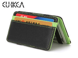 Foto van Tassen cuikca korean unisex magic wallet money clips women men purse slim leather id credit card cas