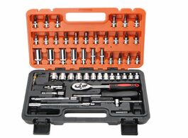 Foto van Auto motor accessoires 46 53 piece socket wrench set combination tool practical repair durable hardw