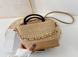 Foto van Tassen women s woven bag tote new style straw beach messenger shoulder female travel shopping handba