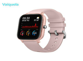 Foto van Horloge digital smart watch p8 men women 1.4inch full touch screen fitness tracker heart rate monito