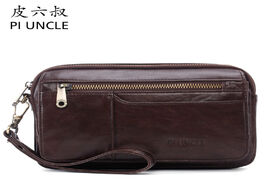 Foto van Tassen pi uncle brand gennuine leather casual business day clutch bag men envelope cell phone pouch 