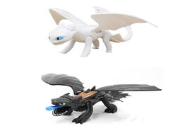 Foto van Speelgoed 2020 movie how to train your dragon 3 black white toothless night fury light action figure