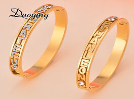 Foto van Sieraden duoying 316l stainless diy slider charms bangles name bracelets zirconia letters bangle per