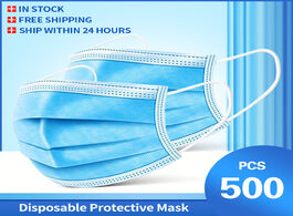 Foto van Beveiliging en bescherming in stock mouth mask 500pcs 3 layer safe filter face anti pollution dispos