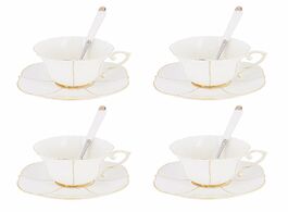 Foto van Huis inrichting artvigor 12 piece new bone china coffee and tea service set gold rimmed 6.8oz 200ml 