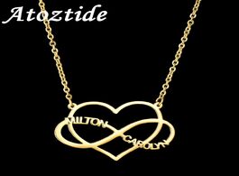 Foto van Sieraden atoztide custom infinity two name necklaces hollow love heart nameplate jewelry stainless s