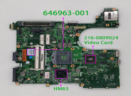 Foto van Computer for hp probook 6560b 8560p 8560w series 646963 001 hm65 laptop motherboard mainboard tested