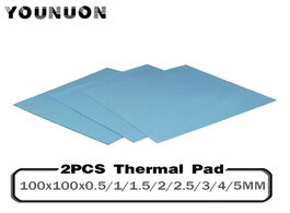 Foto van Computer 2pcs 100x100mm thermal pad gpu cpu heatsink cooling conductive silicone 0.5 1 1.5 2 2.5 3 4