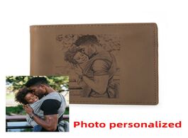 Foto van Horloge wallet for men high quality personalized photo leather coin purse small card holder portomon